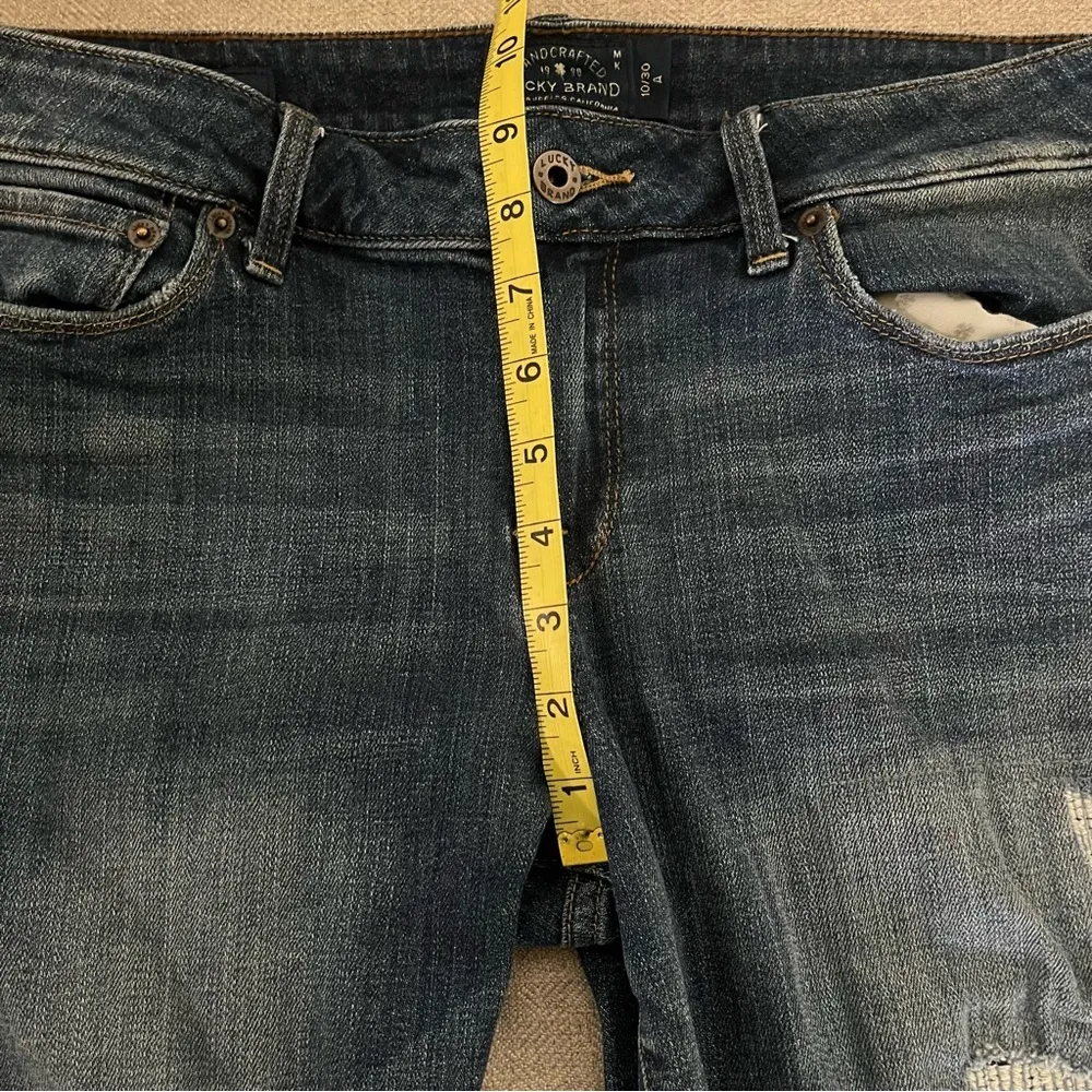 Lucky Brand Lolita Skinny Jeans with Crochet Accents Dark Wash Mid Rise 10 / 30 - Image 12