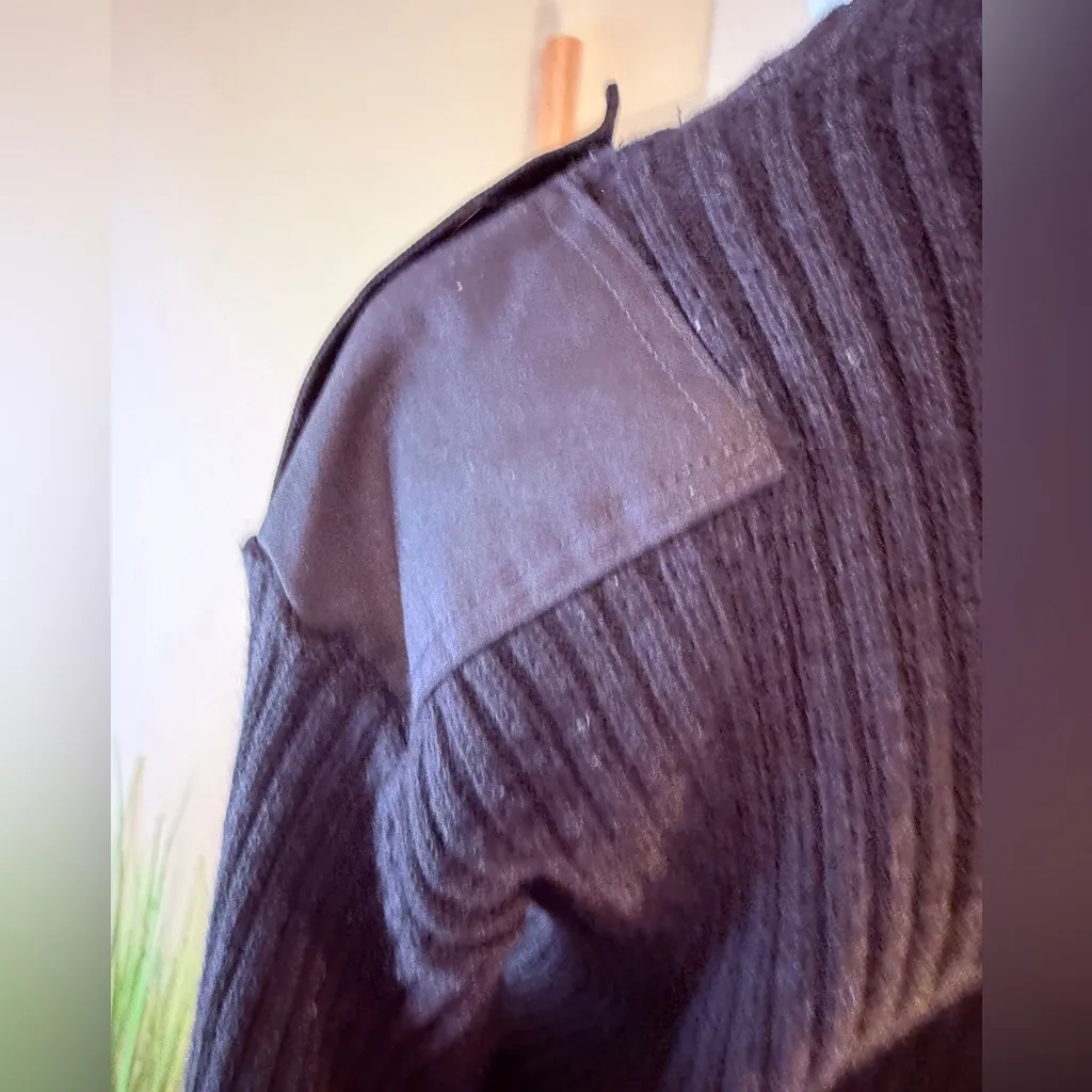 Knew Knits Brigade Quartermasters Sweater Citadel Wool Pullover V Neck Medium Black - Image 8