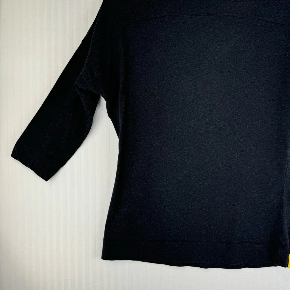 Lole 3/4 Sleeve Blouse Women’s Size Medium Black Heather Charcoal Gray Shirt - Image 8