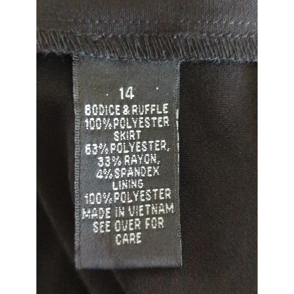 Alyx Womens Floral Flutter Short Sleeve Sheath Dress Black Size 14 NWT Modest - Image 6