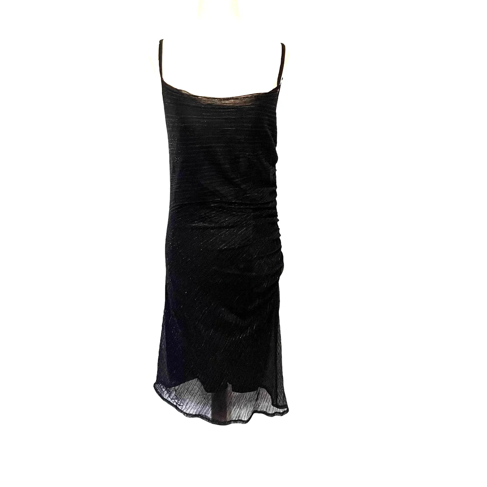 Vintage Y2K Onyx Nite Slip Dress Sz 10 Whimsigoth Vampy Shimmer Sheer Mob Wife Black - Image 16