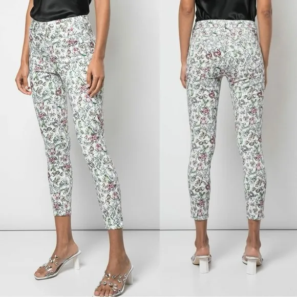 L'AGENCE Margot High Rise Skinny Jeans in Hand Drawn Floral Size 25 - Image 2