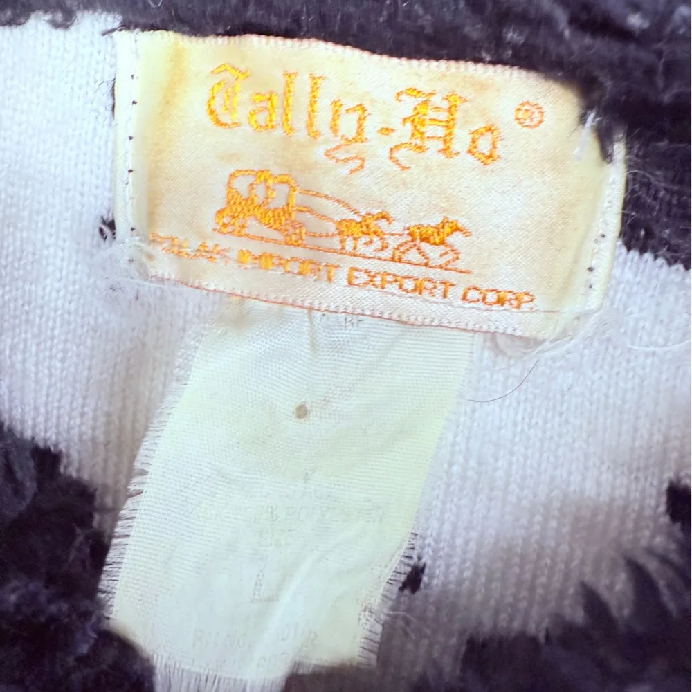 Vintage 90s tally ho zip front vest faux fur sleeveless cow print vest size lg Black - Image 3