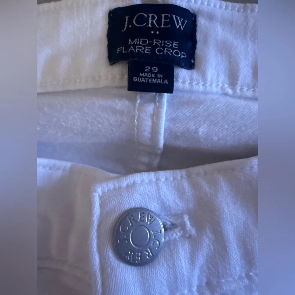J. Crew Factory Flare Crop White Jean in Signature Stretch Sz 29  Summer - Image 9