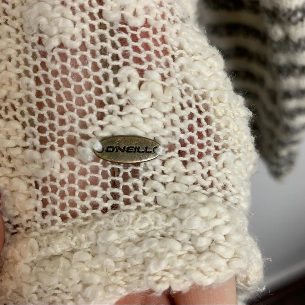 O'Neill Cream & Gray Striped Margery Sweater Hoodie - Image 5