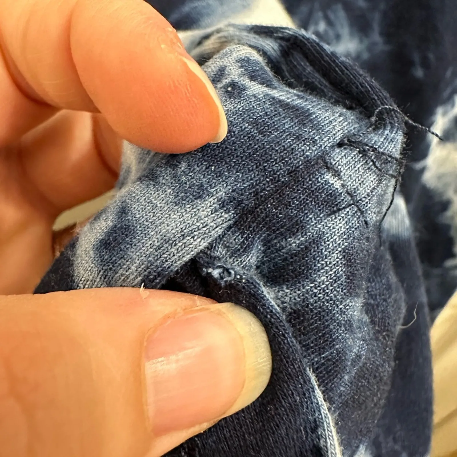 Jane and Delancey Tie-Dye Indigo Sweatshirt Mini Dress Cozy Small Relaxed Fit - Image 7