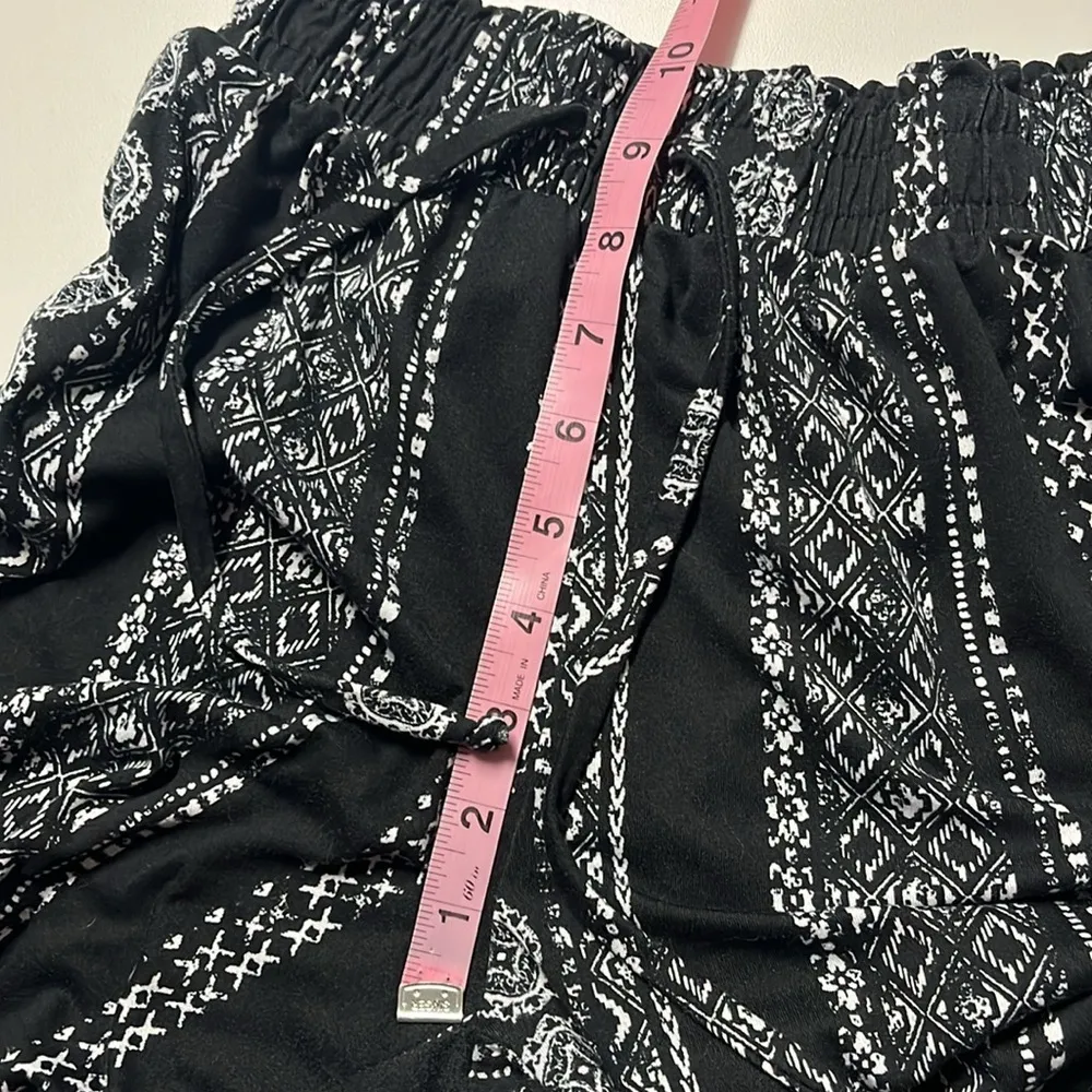 Joe B Medium boho pants black white pants stretchy drawstring lightweight comfortable - Image 8