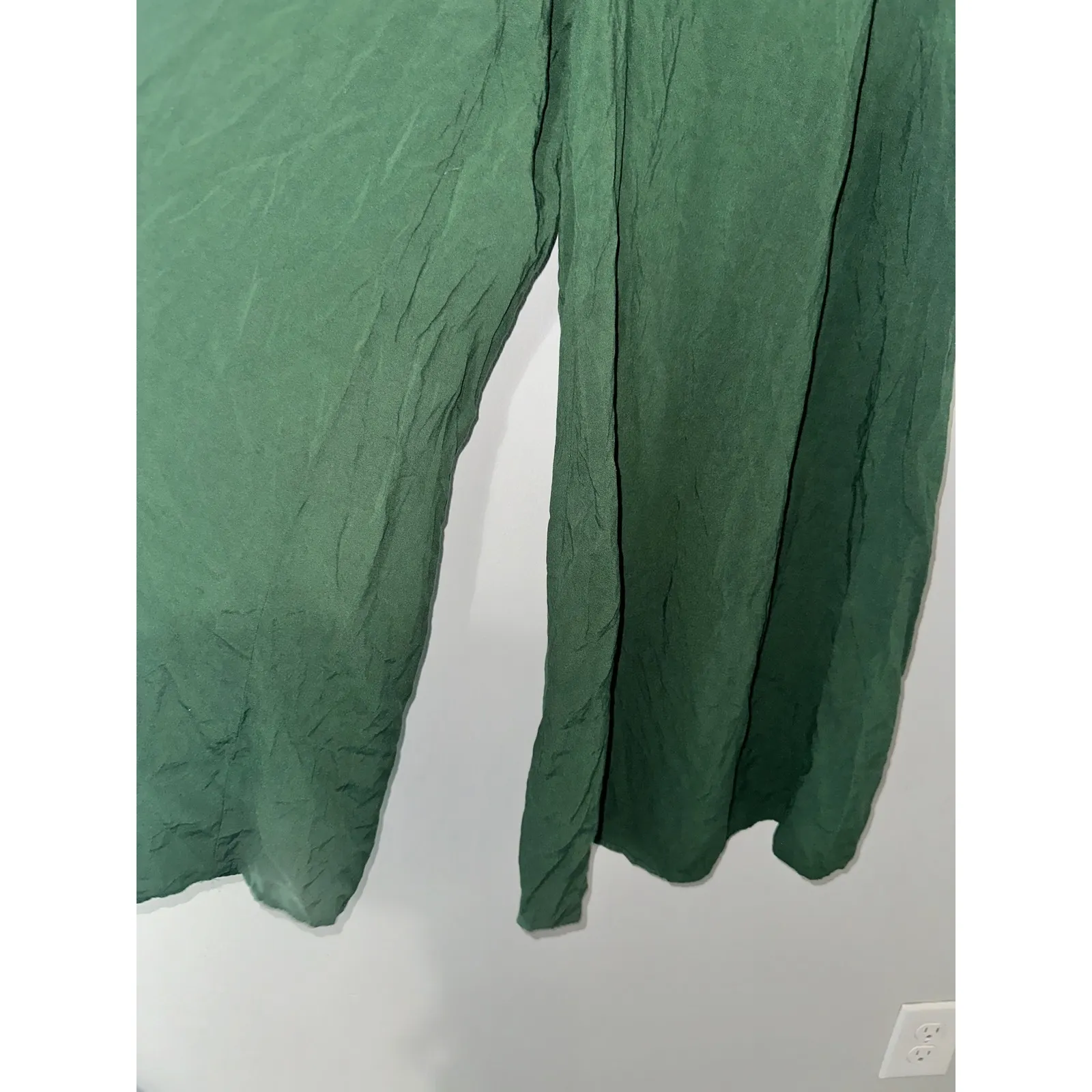 Vince Camuto Women's‎ Green Smocked Waist Wide Leg Palazzo Pants Size S - Image 2