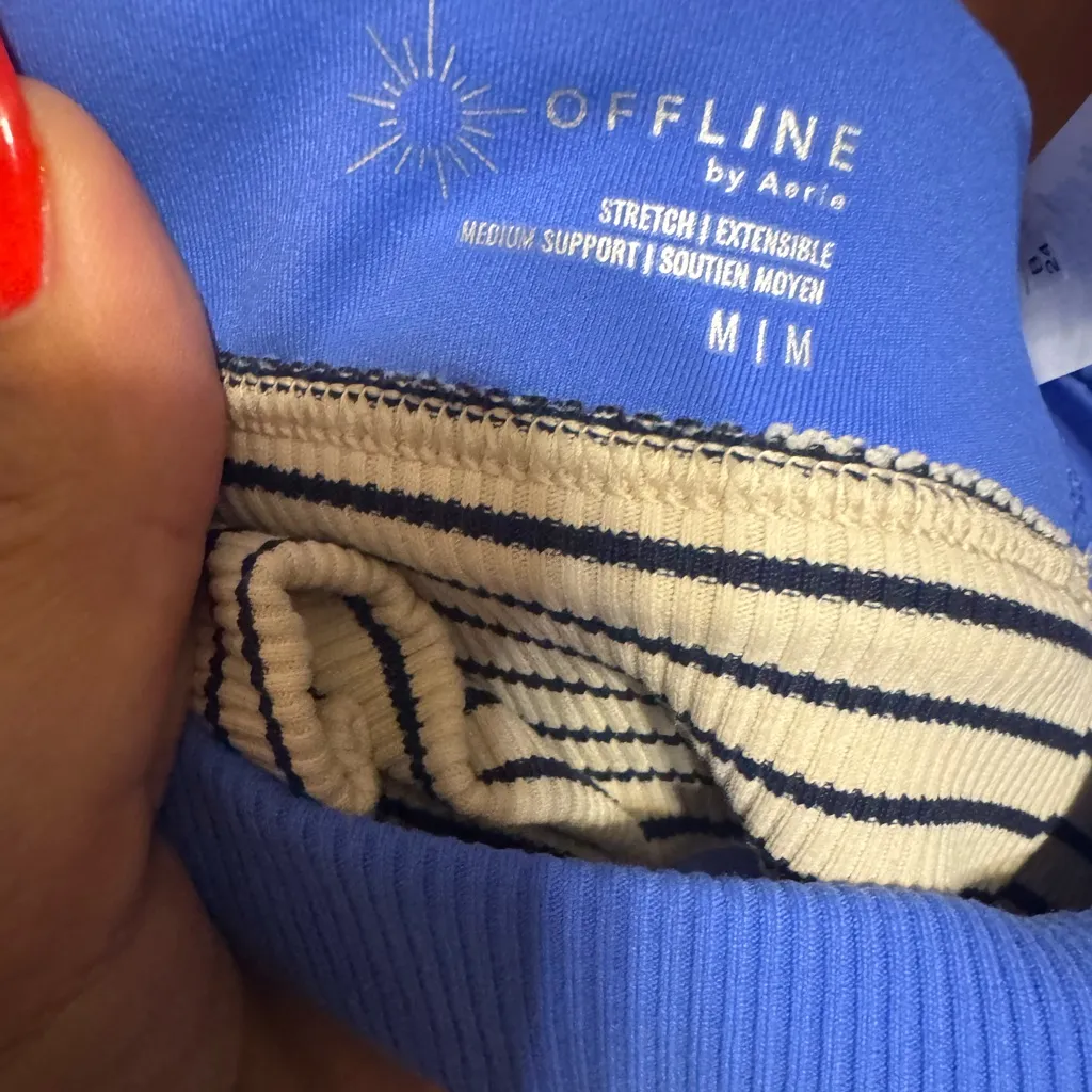 Offline by aerie Blue Striped Women's sports bra - Image 6