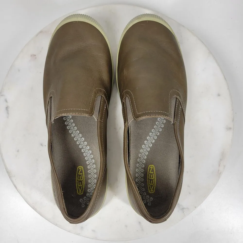 Keen Lorelai Shoes Womens 9.5 Khaki Brown Leather Slip On Flats Luftcell - Image 5
