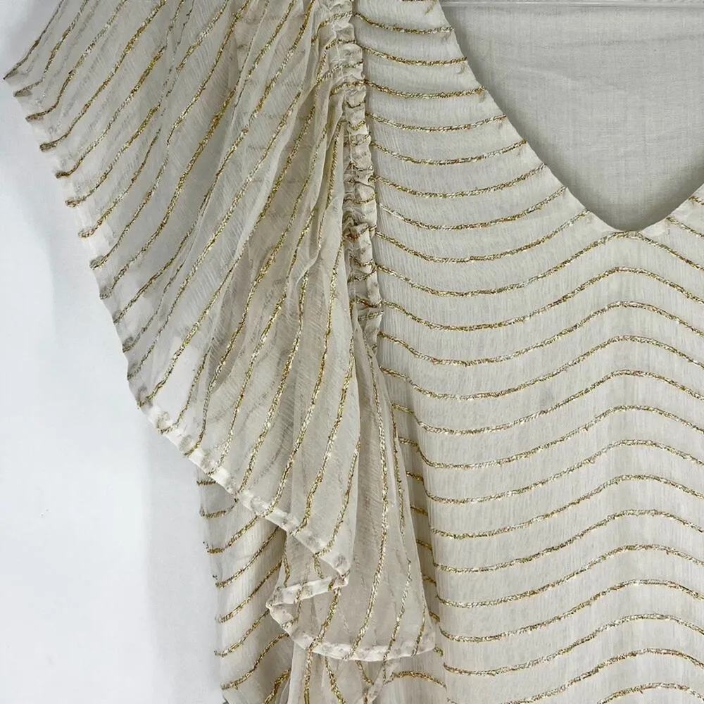 Amuse Society Sunset Dreams Mini Dress Cream Metallic Size M NWT - Image 5