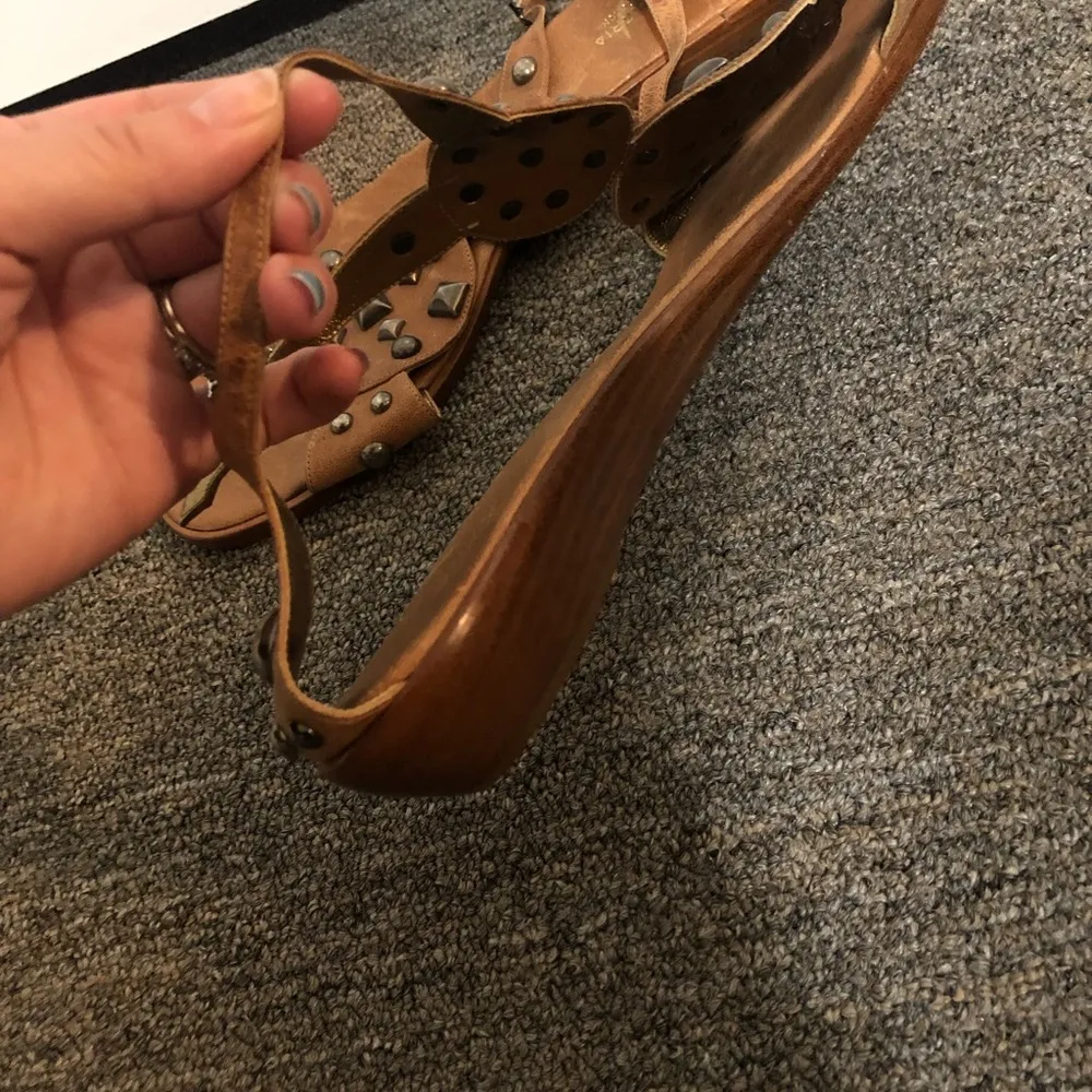 Max Azria Leather Studded Embellished Sandals - Image 3