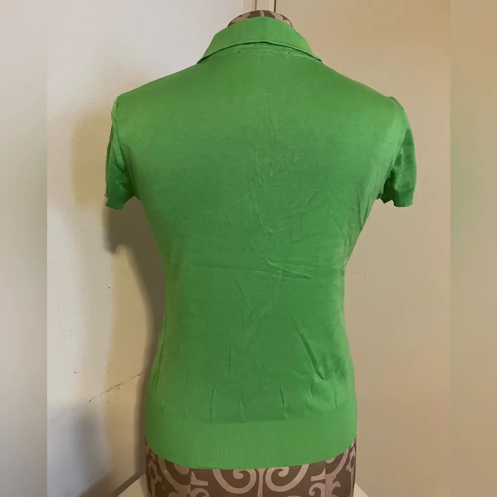 Vintage Japanese LAUTREAMONT LADIES POLO SHIRT/TOP Green Size S - Image 3