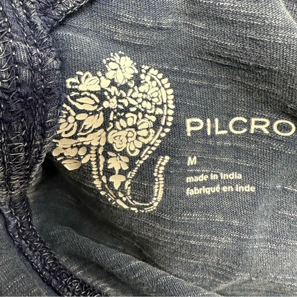 Anthropologie Pilcro blue long sleeve ruffled open back top - Image 5