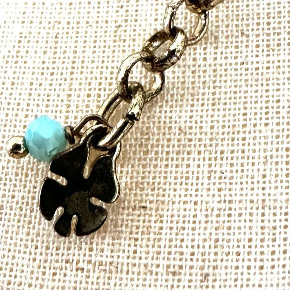 Lucky Brand grey tassel Jasper long pendant arch necklace - Image 6