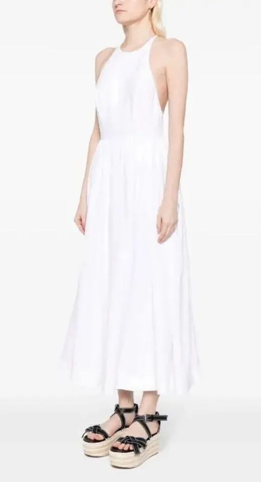 NWT Reformation Percy Linen Dress size 12 White Maxi Midi Halter - Image 4