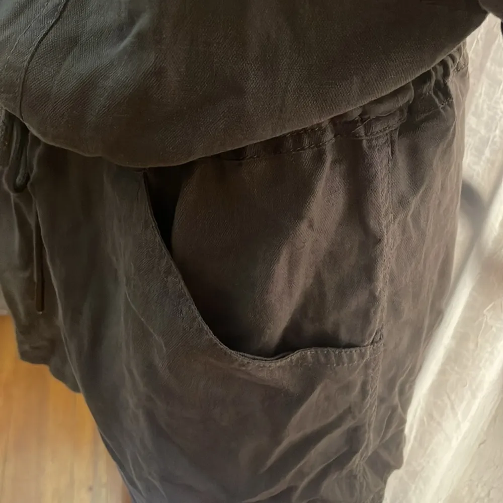 T by Alexander Wang Linen Tencel Romper Shorts Smoke Gray Feliz Size M - Image 9