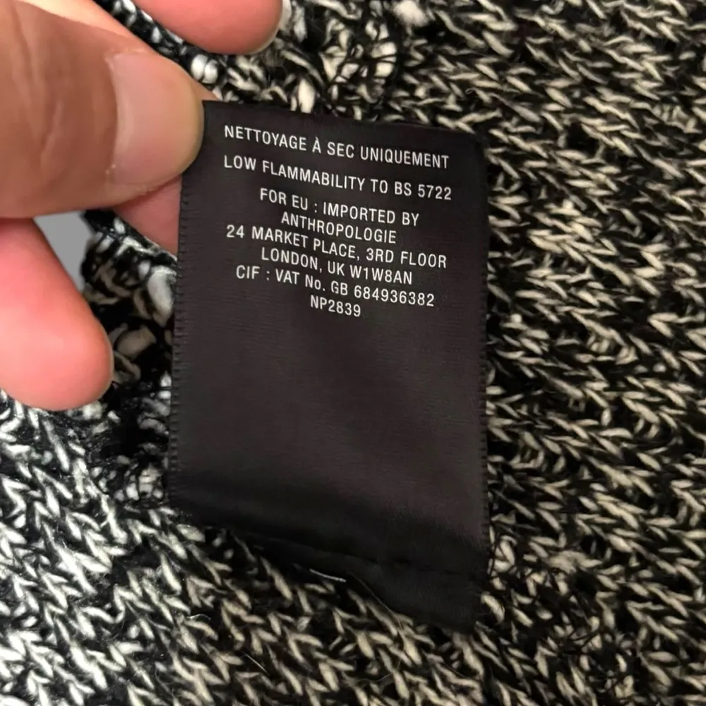 Cartonnier Anthropologie Black White Cream Knitted Open Blazer Cardigan Large - Image 10