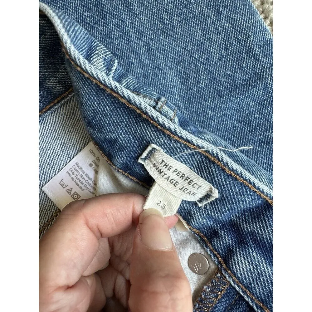 Madewell The Perfect Vintage Jeans Cormie Wash Button Fly High Waist Size 23 - Image 9