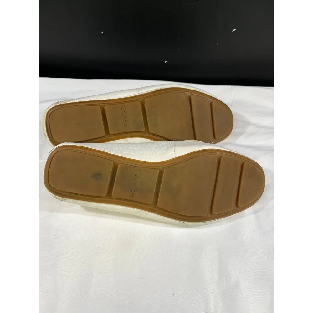 Calvin Klein Leonie Womens White Loafers Size 9 SKU 6764 - Image 3