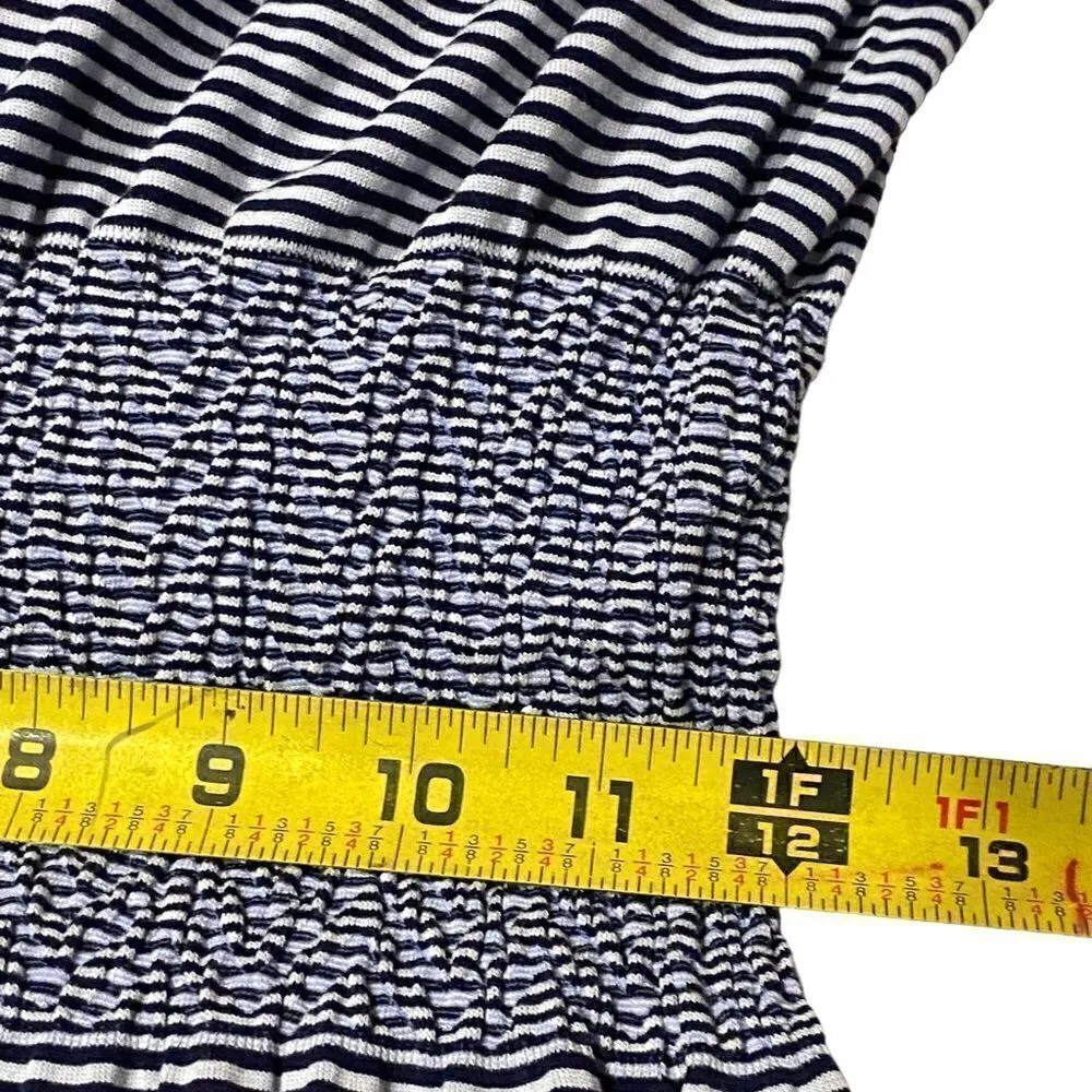 Lark + Grey Smocked Strapless Midi Casual Dress Blue Size XS - Image 6