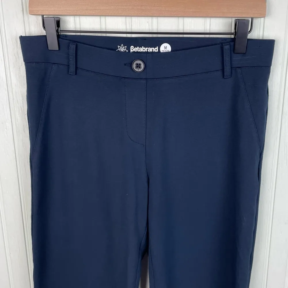 Betabrand Classic Dress Yoga Pant Bootcut Navy Blue Women's Size Medium Petite - Image 4