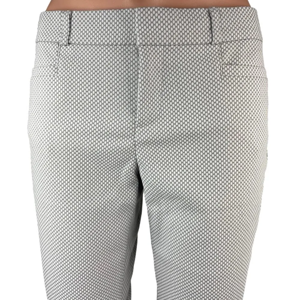 Banana Republic Women's Gray Printed Sloan Fit Mid Rise Cropped Pants Size 2 - Image 4