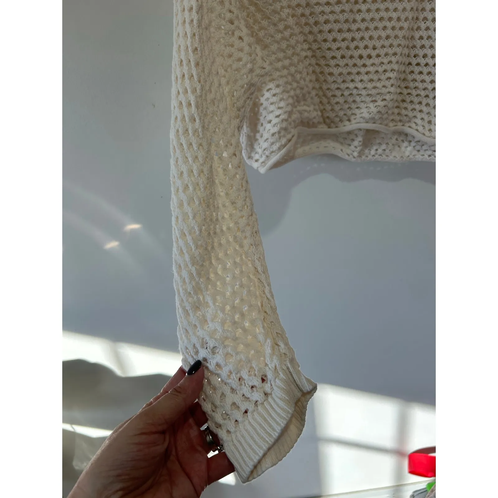 Garage white crochet crop top womens S y2k grunge streetwear - Image 6