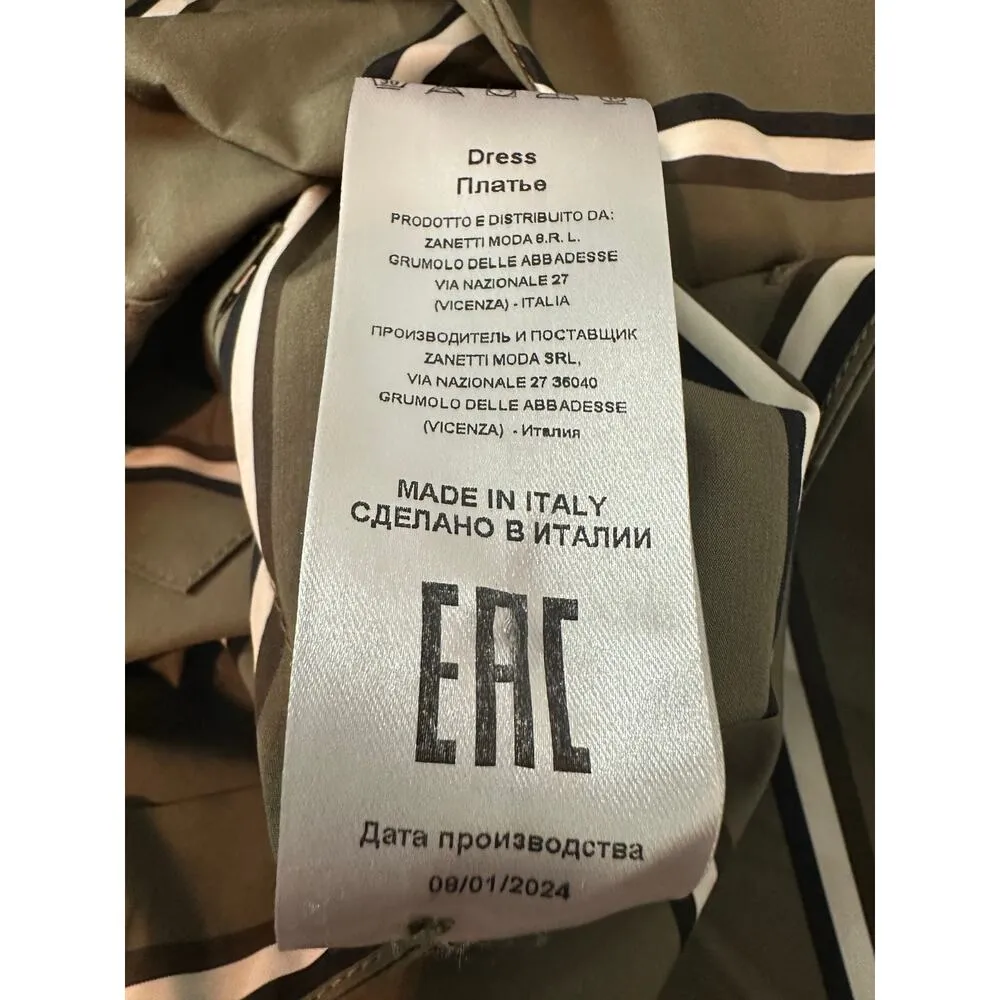 Sara Roka Draetra Striped Poplin Midi Dress Striped Multi Size US 10 IT 46 - Image 5