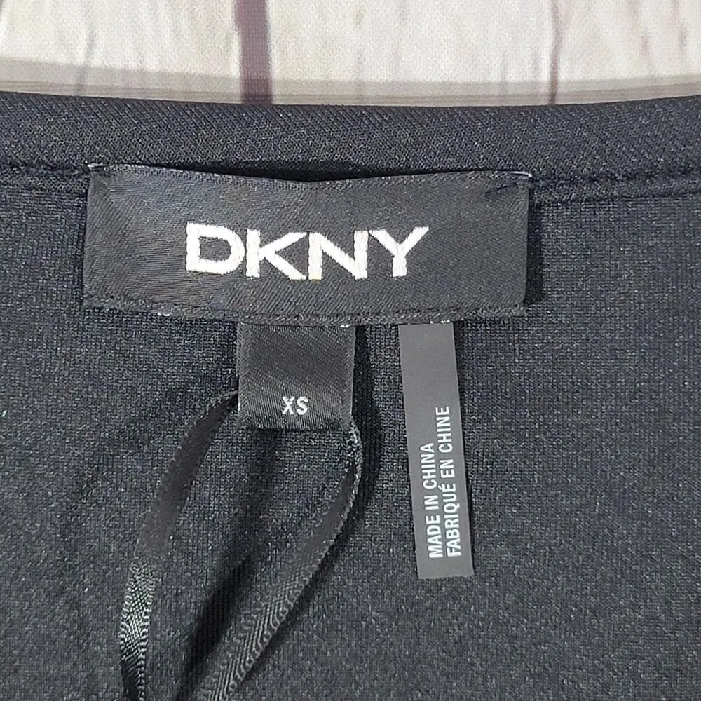 DKNY Women Black‎ Sleeveless Zipper Fit Flare Knee Length Dress XS - Image 9