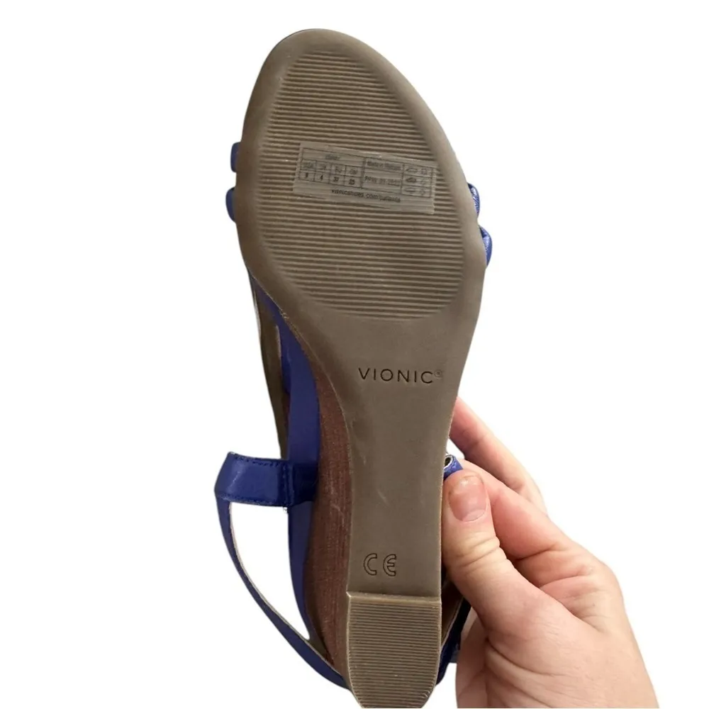 Vionic Emmy Backstrap Wedge Sandal 6‎ Blue - Image 8
