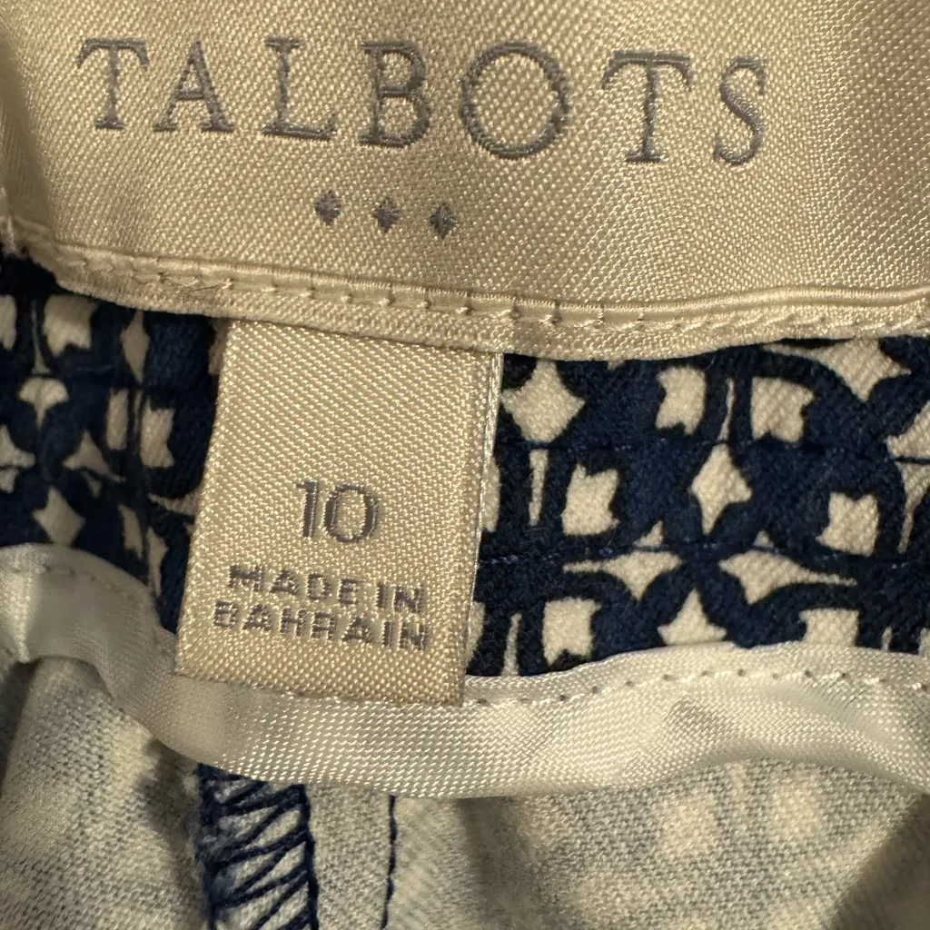Talbots Mid Rise Geometric Straight Dress Pants Size 10 BH684 Career Preppy Work - Image 6