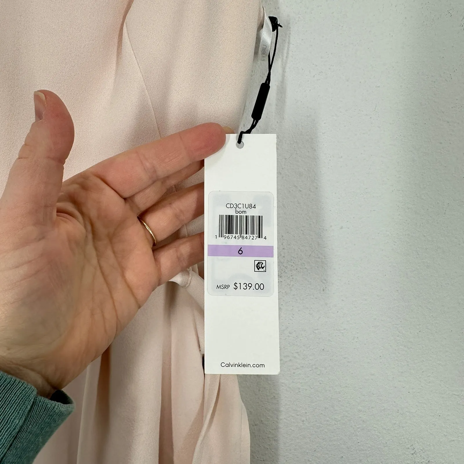 Calvin Klein Women's Blush Pink Ruffle V Neck Wide Leg Cropped Jumpsuit Size 6 - Image 8