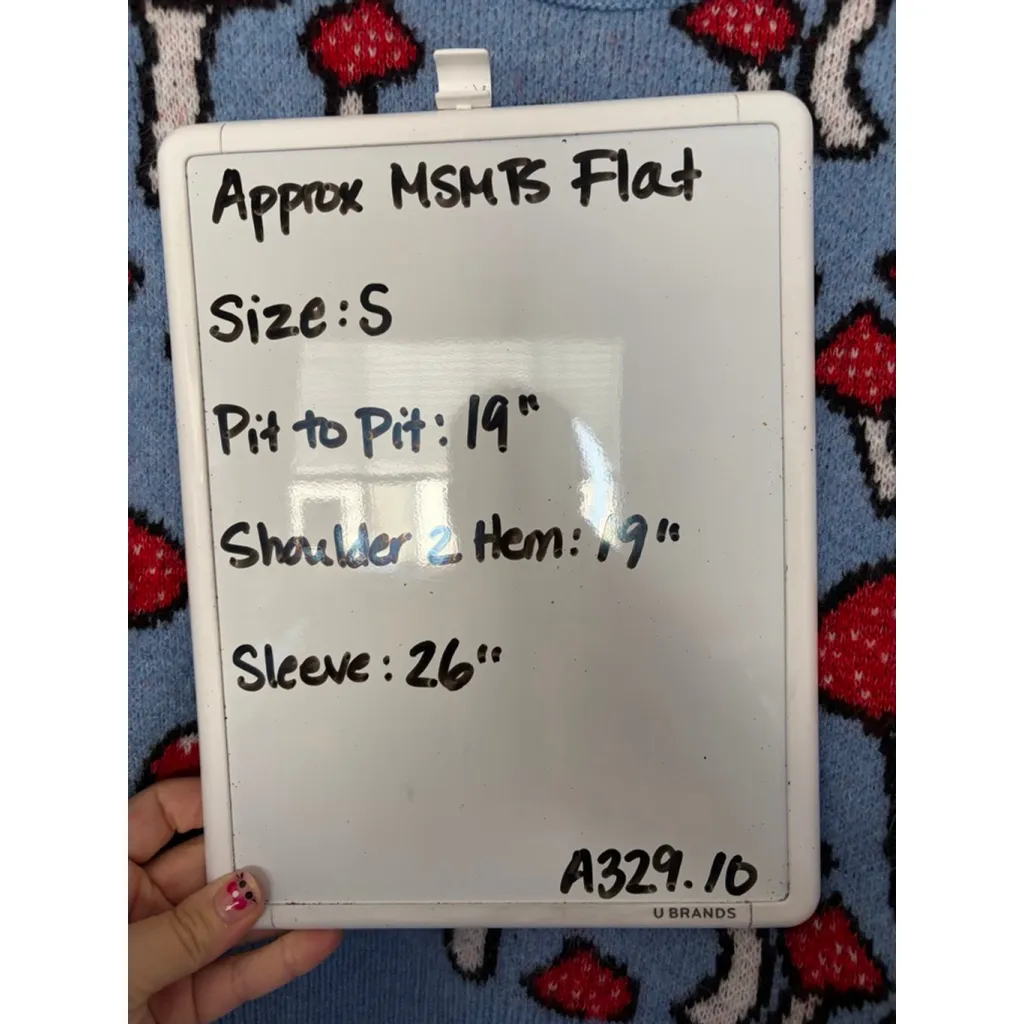 Zara Blogger Favorite Cropped Red Blue Mushroom Sweater Sz Small - Image 7