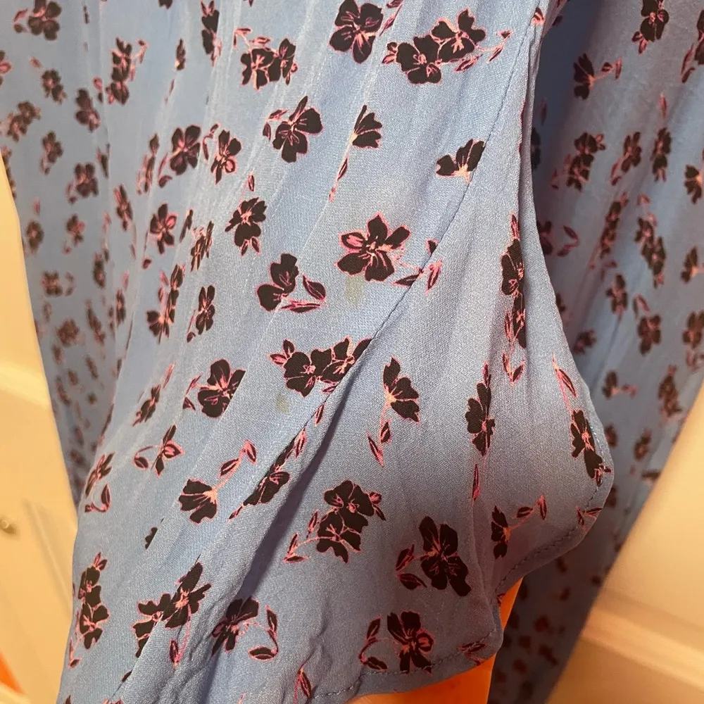 Parker Betty Silk Maxi Dress Blue Floral Size Small - Image 7