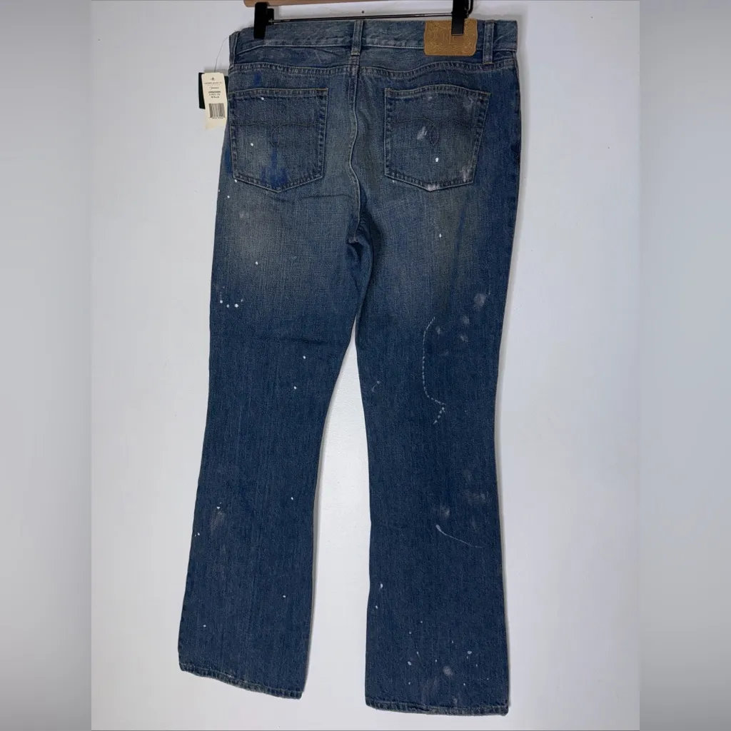 NWT Lauren‎ Ralph Lauren Sydney Low Rise Boot Cut Paint Splatter Jeans 10 - Image 2
