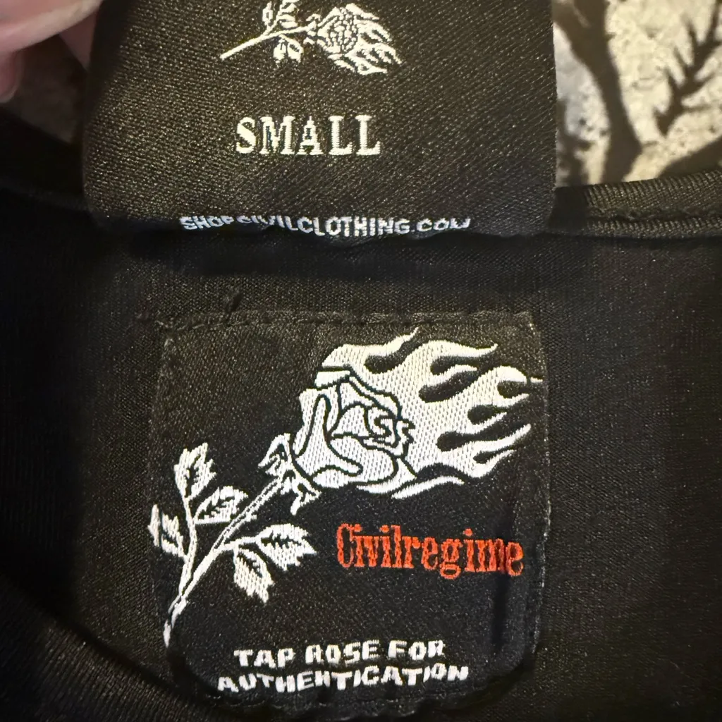 NWT RARE Civil Regime Small Misfits Angel Energy Black Baby Tee Descending Fiend - Image 2