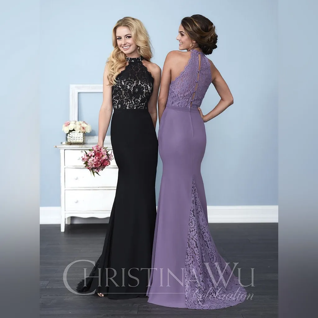 Christina Wu burgundy lace and chiffon formal dress nwot - Image 2