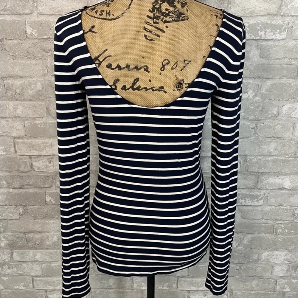 Hinge  Striped Stretch Scoop Back Top - Image 2