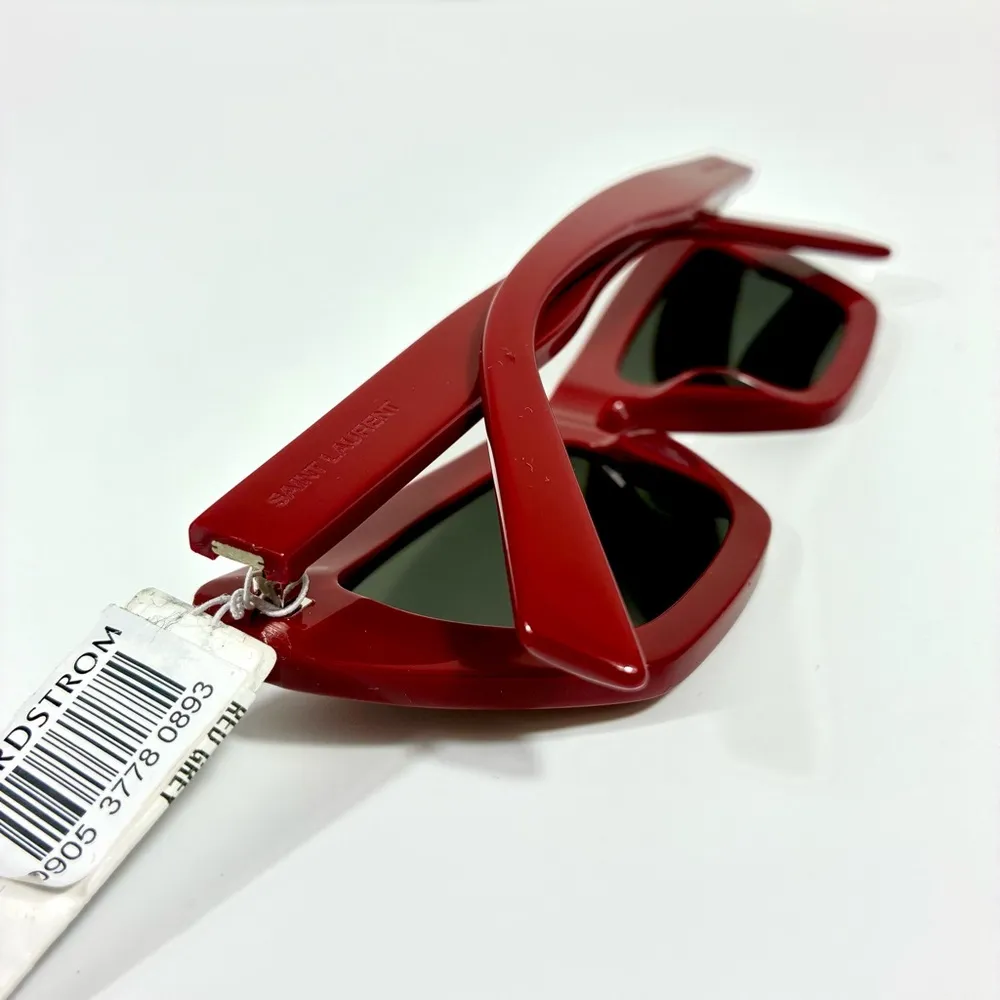 Saint Laurent 52mm Cat Eye Sunglasses Red SL 467 NEW - Image 6