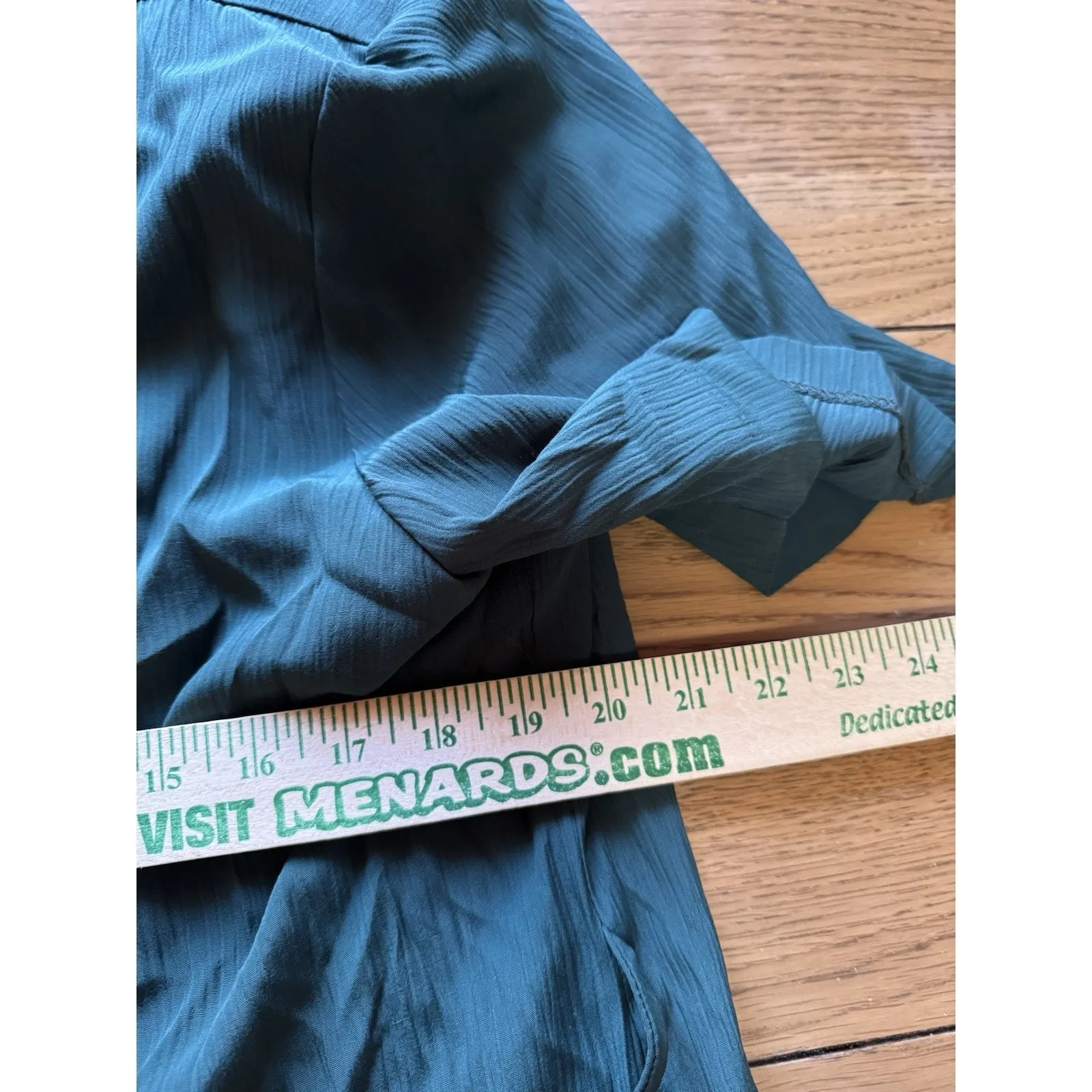 R&M Richards Women Size 16 Green 2 Piece Pants Blouse Set Buttons USA Made VTG - Image 9