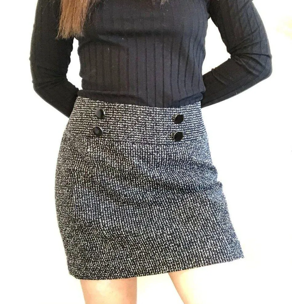 The Limited Tweed Mini Skirt Black and White - Image 6