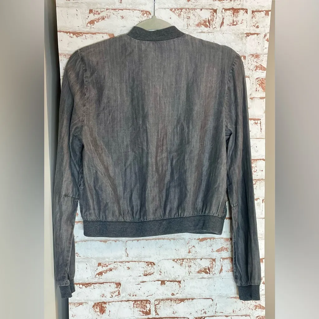 BDG Women's Charcoal Bomber Jacket - Image 2