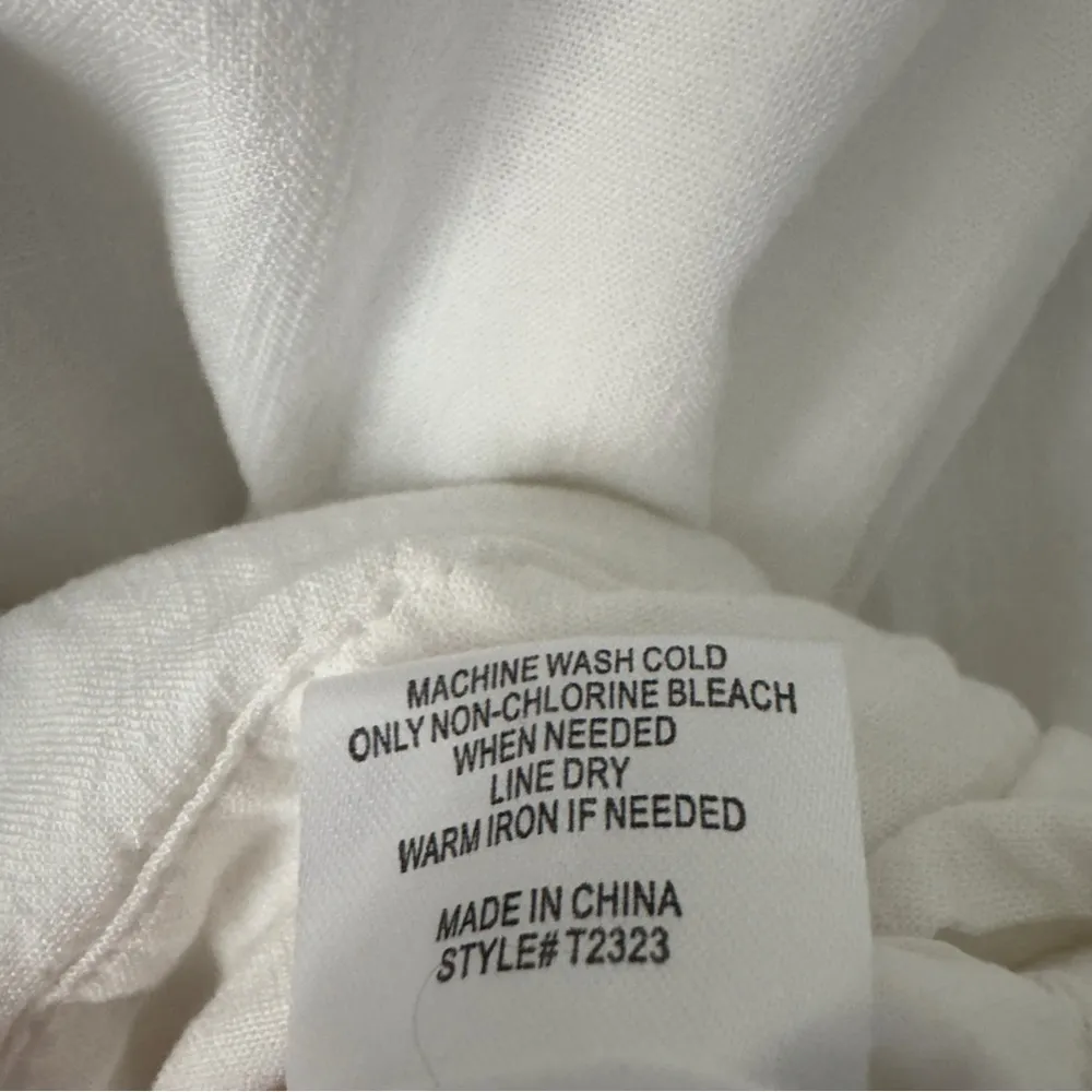 Koko + Mason White Cropped Wrap Top 3/4 sleeve snap v - Image 11