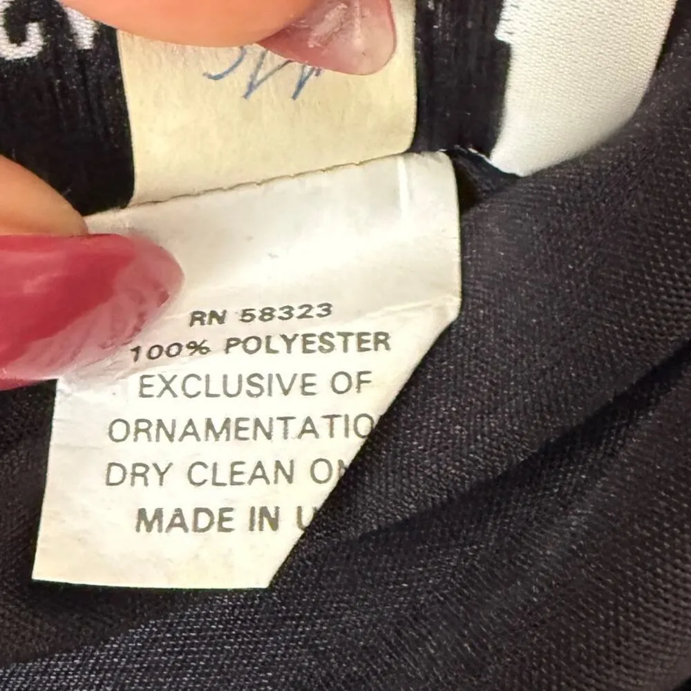 Susan‎ Roseli sz 12 black VINTAGE jewel studded long sleeve midi Dress - Image 5