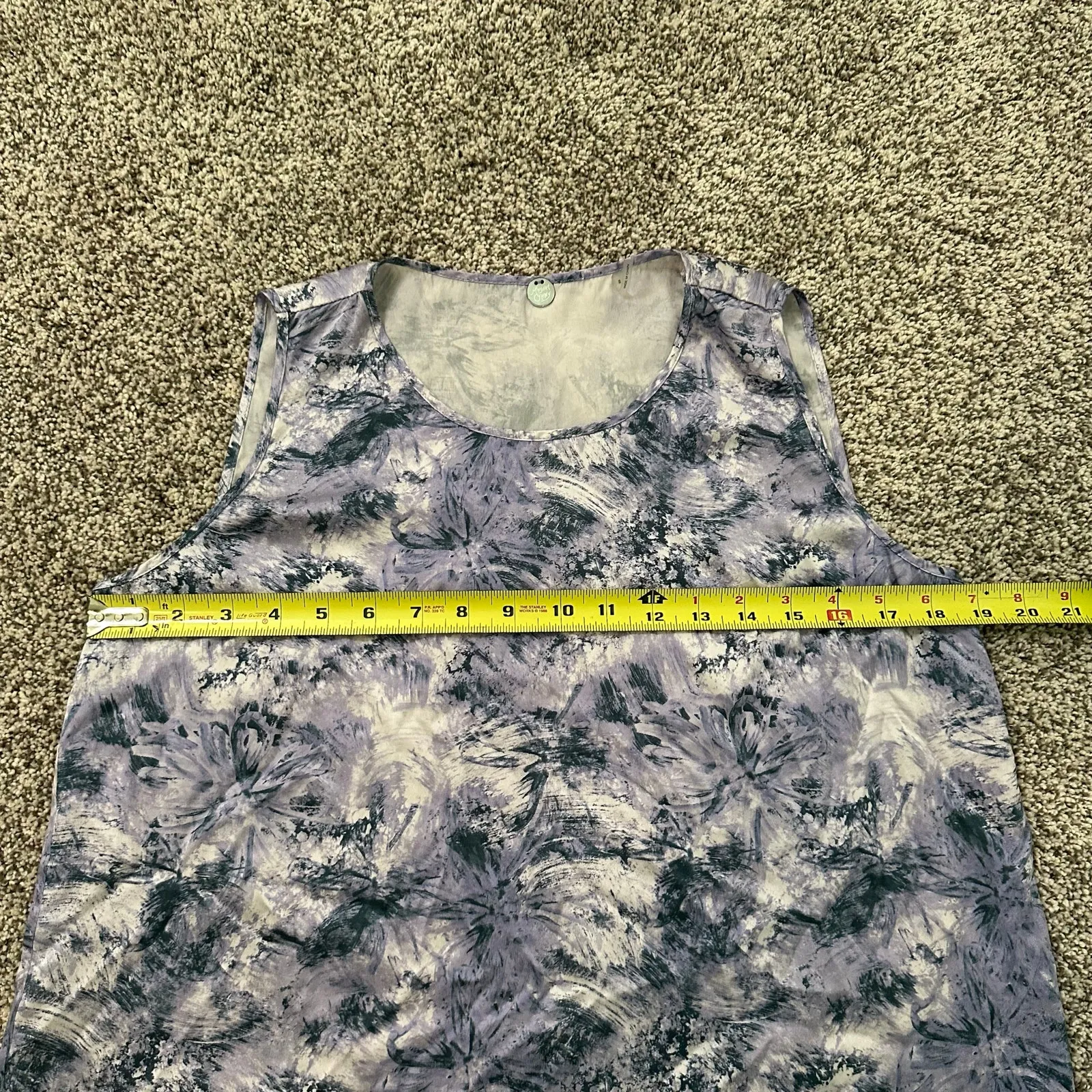 Margaret O'Leary purple & cream silk tank top size S - Image 9