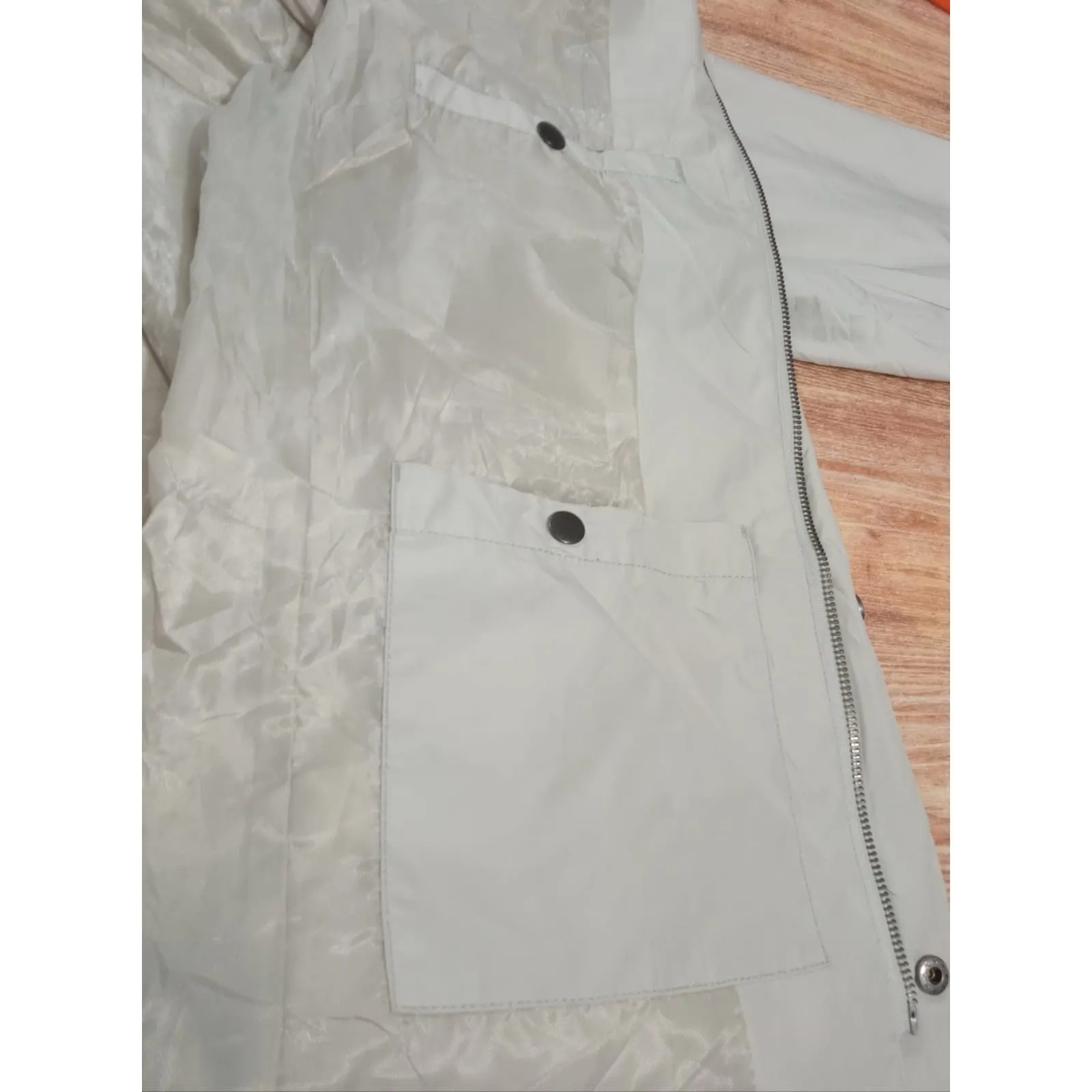 Perry Ellis Womens Windbreaker Jacket Full Zip Snap Front Lined Coat Size Large - Image 9