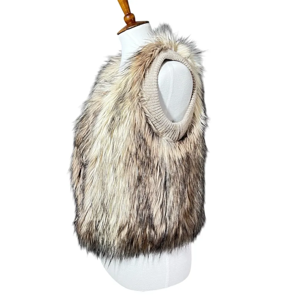 Rebecca Taylor Faux Fur Glam Vest Silk Lined Size S - Image 5