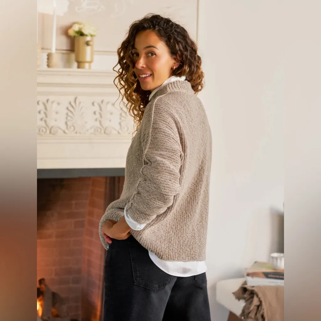 Frank & Eileen Montecito Sweater in Sandstone, Size X-Small - Image 5