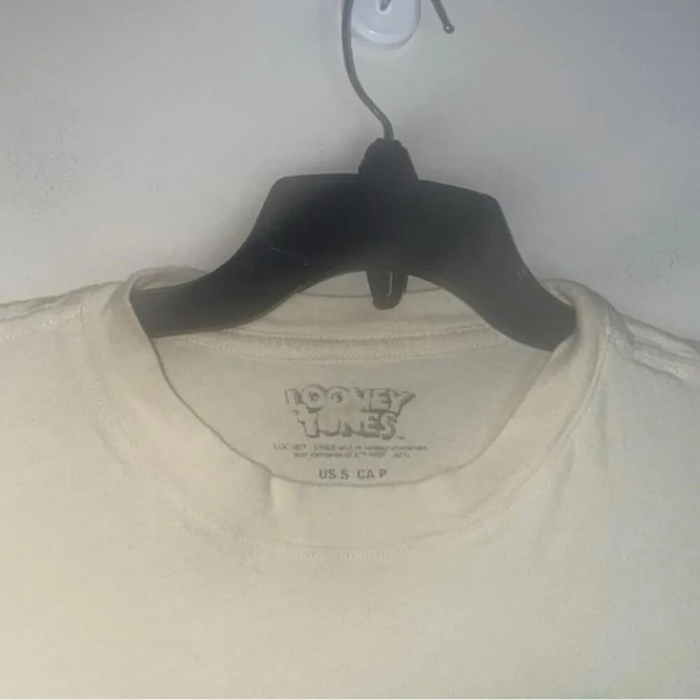 Faded yellow looney tunes rainbow graphic shirt top FLAWS - Image 2